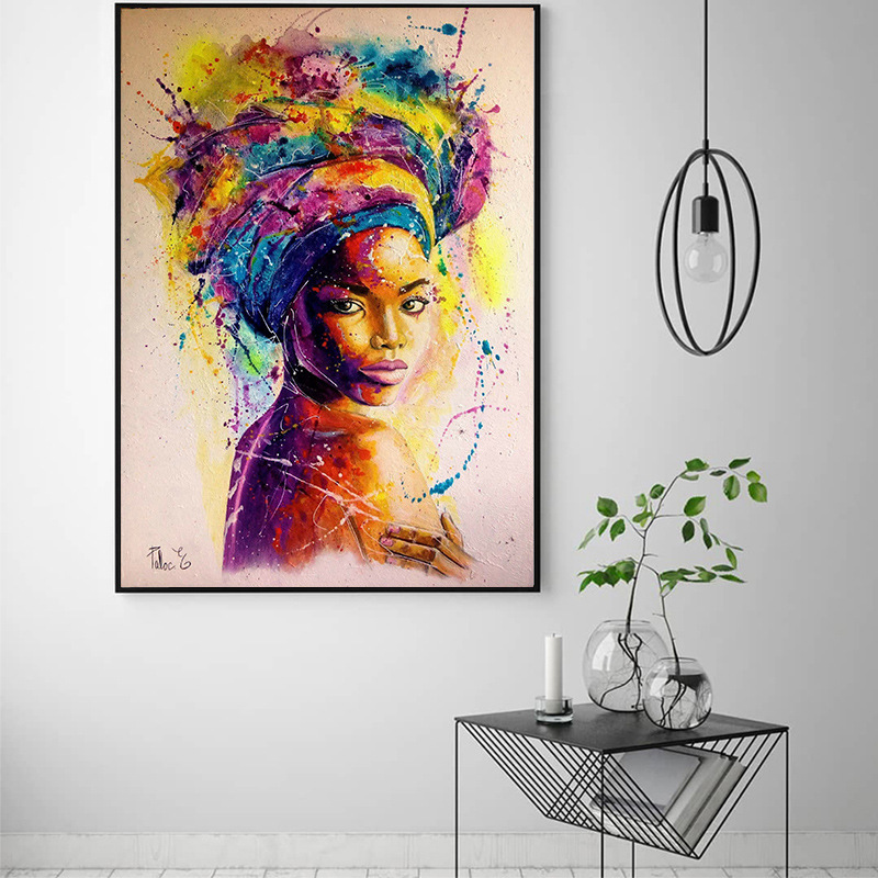 African woman headscarf painting