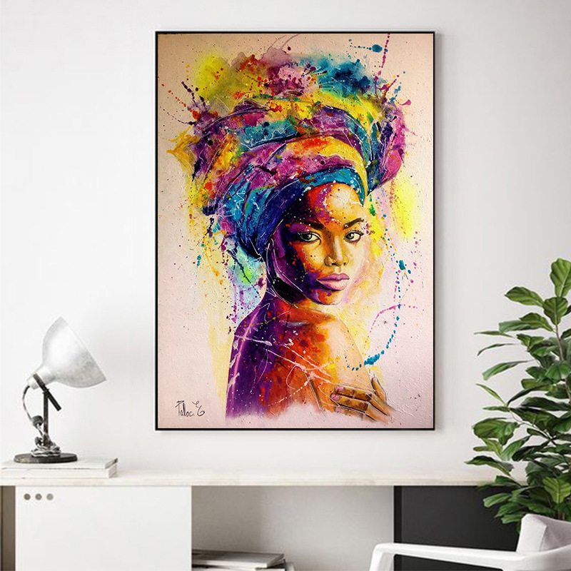 African woman headscarf painting