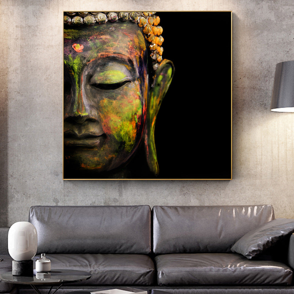 Vintage Buddha Art Oil Painting