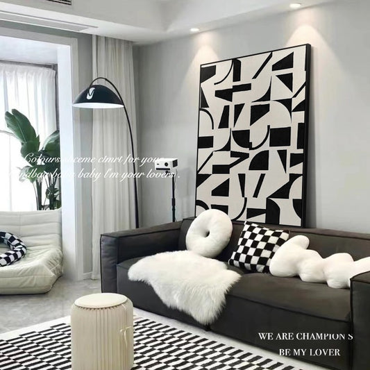 Black and white gray living room decoration painting