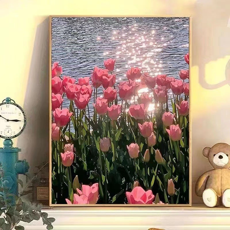 Flower digital oil painting DIY coloring