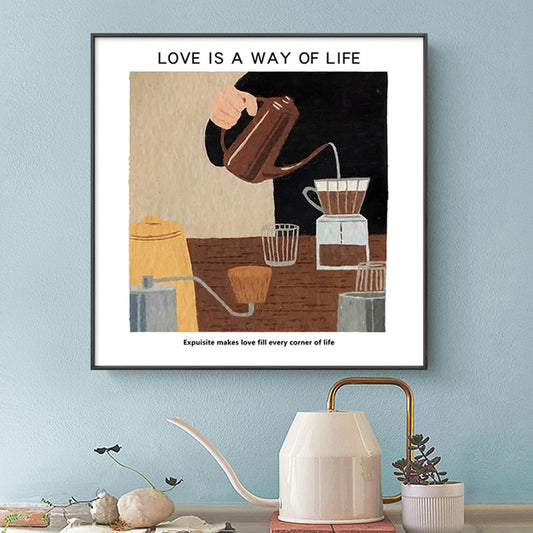 Artistic retro coffee painting