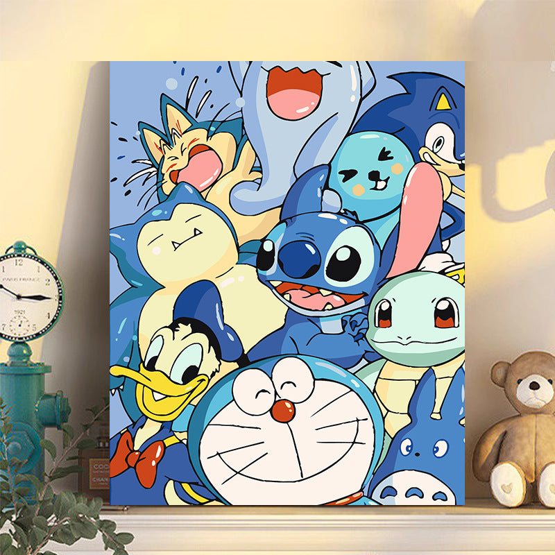 Hand-painted cartoons for children.