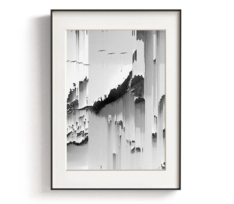 Feng Shui Ink Black and White Painting